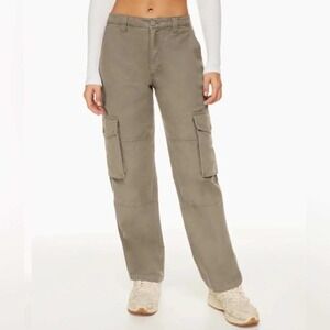 Tna Troop Cargo Pants Womens Sz 6 Taupe Brown Straight Leg Cotton Twill Gorpcore